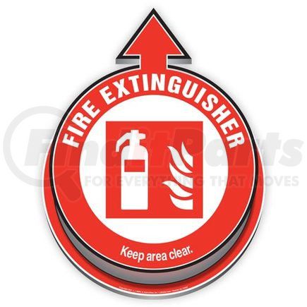 63457 by JJ KELLER - Fire Extinguisher Located Here: Keep Area Clear 3D Floor Decal