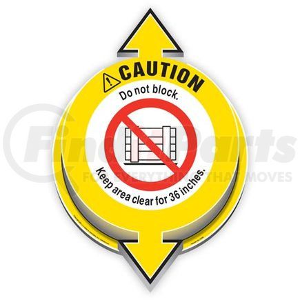 63460 by JJ KELLER - Caution: Do Not Block; Keep Area Clear For 36 Inches 3D Floor Decal