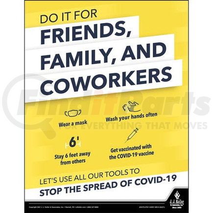 63473 by JJ KELLER - Stop The Spread of Coronavirus (COVID-19) By Getting Vaccinated Safety Poster - English Poster