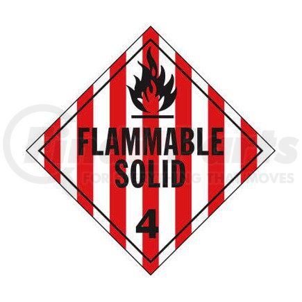 635 by JJ KELLER - Division 4.1 Flammable Solid Placard - Worded - 20 mil Polystyrene, Unlaminated