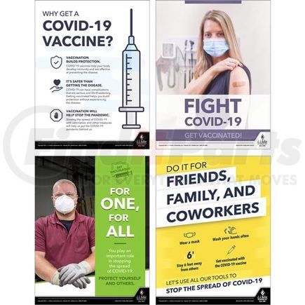 63525 by JJ KELLER - Coronavirus (COVID-19) Vaccine Poster Kit - 4-Poster Set
