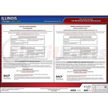 63533 by JJ KELLER - Chicago / Illinois Fair Workweek Poster - Laminated Poster