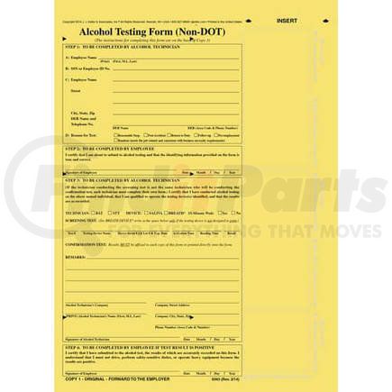 6363 by JJ KELLER - Alcohol Testing Form - Non-DOT Format - 471FS C 3