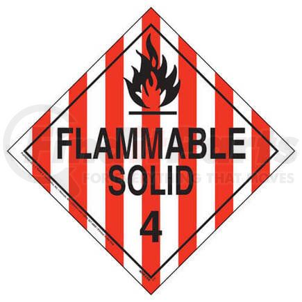 637 by JJ KELLER - Division 4.1 Flammable Solid Placard - Worded - 4 mil Vinyl Removable Adhesive