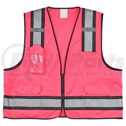 64336 by JJ KELLER - J. J. Keller SAFEGEAR Colored Safety Vest - Zipper Closure - Pink 4XL/5XL Safety Vest