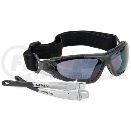 64403 by JJ KELLER - J. J. Keller™ SAFEGEAR™ Safety Glasses with Inner Gasket - Black Frame, Smoke Lens