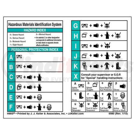 6980 by JJ KELLER - HMIS III Wallet Card - Tent Style - Tagboard, Tent-Style