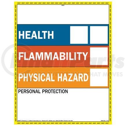 7051 by JJ KELLER - HMIS III Label - Self-Laminating - 4" x 4" Pack