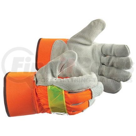 64558 by JJ KELLER - Radians High Visibility Gray Split Cowhide Leather Palm Gloves - Large Gloves, Sold in Packs of 1 Pair