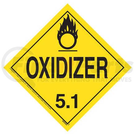 677 by JJ KELLER - Division 5.1 Oxidizer Placard - Worded - 20 mil Polystyrene, Laminated