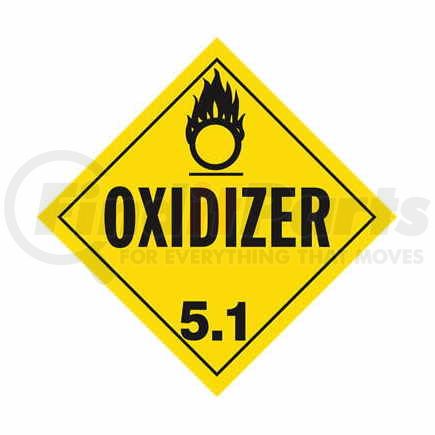 681 by JJ KELLER - Division 5.1 Oxidizer Placard - Worded - 4 mil Vinyl Removable Adhesive