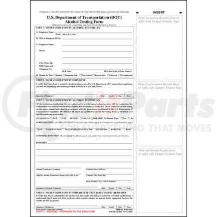 6849 by JJ KELLER - U.S. DOT Alcohol Testing Form w/ 2-Line Street Address - 2-Line Street Address