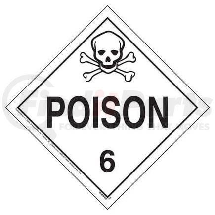 752 by JJ KELLER - Division 6.1 Poison Placard - Worded - 4 mil Vinyl Permanent Adhesive