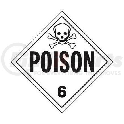 755 by JJ KELLER - Division 6.1 Poison Placard - Worded - 4 mil Vinyl Removable Adhesive