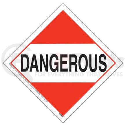 JJ Keller 78 Hazmat Placard Dangerous Placard - Worded, 176 lb Polycoated Tagboard, 10-3/4 in. x 10-3/4 in.