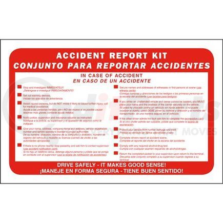 7856 by JJ KELLER - Bilingual Accident Report Kit - Without camera