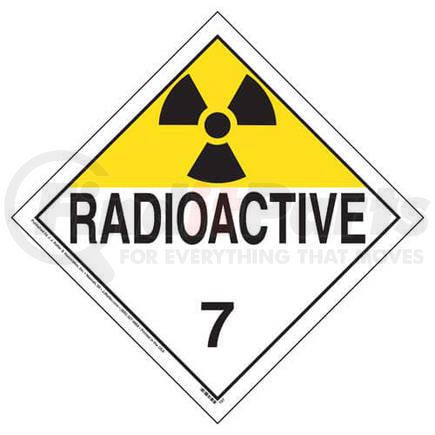 787 by JJ KELLER - Class 7 Radioactive Placard - Worded - 20 mil Polystyrene, Laminated