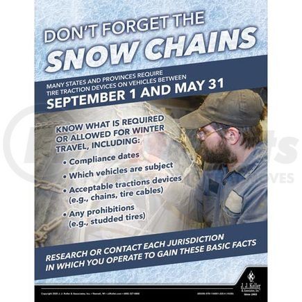 60339 by JJ KELLER - Don't Force The Snow Chains - Transport Safety Risk Poster - Don't Force The Snow Chains