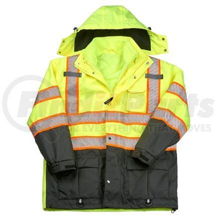 61444 by JJ KELLER - J. J. Keller™ SAFEGEAR™ 3-in-1 Removable Fleece-Lined Parka Jacket Type R Class 3 - Large Jacket