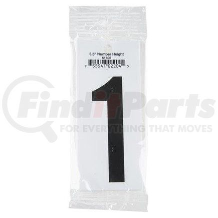 61602 by JJ KELLER - 3.5" Vinyl Number Packs – Retail Packaging - Number 1