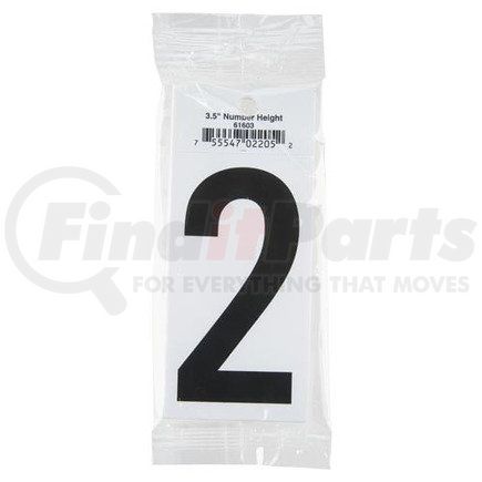 61603 by JJ KELLER - 3.5" Vinyl Number Packs – Retail Packaging - Number 2