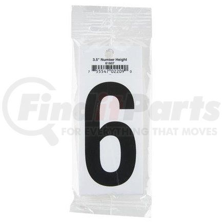 61607 by JJ KELLER - 3.5" Vinyl Number Packs – Retail Packaging - Number 6