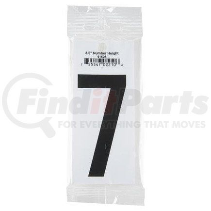 61608 by JJ KELLER - 3.5" Vinyl Number Packs – Retail Packaging - Number 7