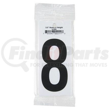 61609 by JJ KELLER - 3.5" Vinyl Number Packs – Retail Packaging - Number 8