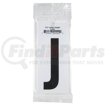 61620 by JJ KELLER - 3.5" Vinyl Letter Packs – Retail Packaging - Letter J