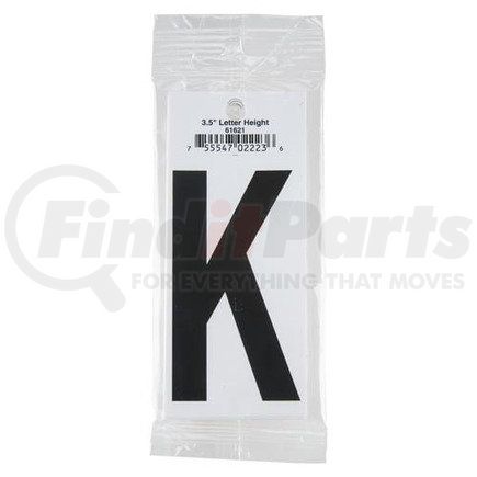 61621 by JJ KELLER - 3.5" Vinyl Letter Packs – Retail Packaging - Letter K