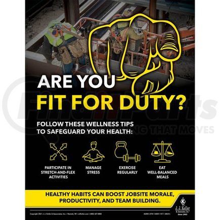 62061 by JJ KELLER - Are You Fit For Duty - Construction Safety Poster - Are You Fit For Duty