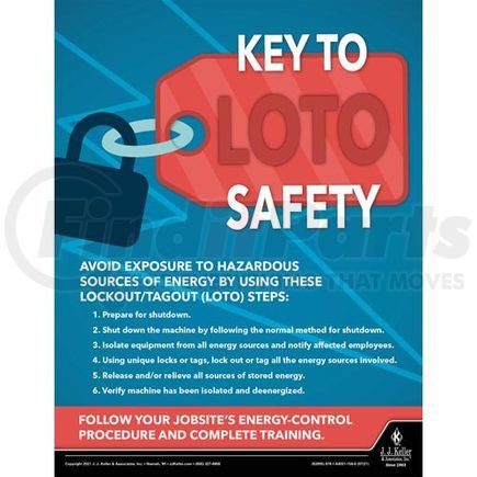 62095 by JJ KELLER - Key to LOTO Safety - Construction Safety Poster - Key to LOTO Safety