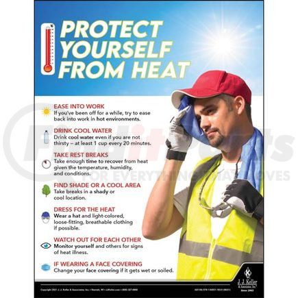 62139 by JJ KELLER - Protect Yourself From Heat - Workplace Safety Training Poster - Protect Yourself From Heat