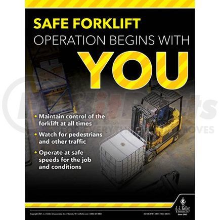 62146 by JJ KELLER - Safe Forklift Operation Begins With You - Workplace Safety Training Poster - Safe Forklift Operation Begins With You