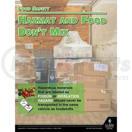 62176 by JJ KELLER - Hazmat And Food Don't Mix - Hazmat Transportation Poster - Hazmat And Food Don't Mix