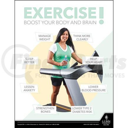 62181 by JJ KELLER - Exercise Boost Your Body And Brain - Health & Wellness Awareness Poster - Exercise Boost Your Body And Brain
