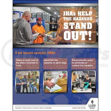 62184 by JJ KELLER - JHAs Help The Hazards Stand Out - Workplace Safety Training Poster - JHAs Help The Hazards Stand Out