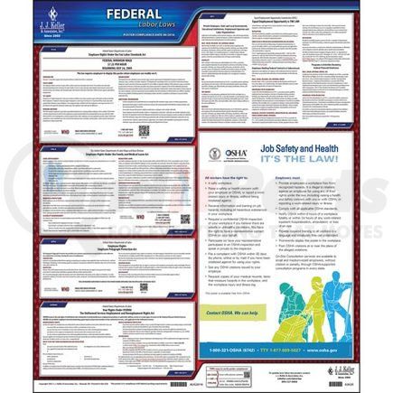 62620 by JJ KELLER - 2021 Federal Labor Law Poster with FMLA Notice - English Poster