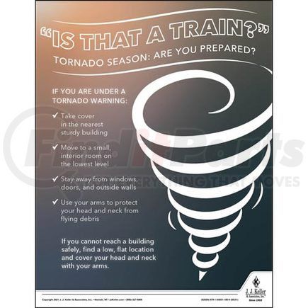 62029 by JJ KELLER - Tornado Season: Are You Prepared - Workplace Safety Training Poster - Tornado Season: Are You Prepared