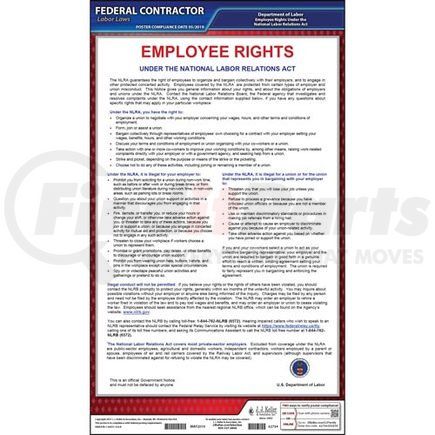 62734 by JJ KELLER - Notification of Employee Rights Federal Contract Posters - English Poster