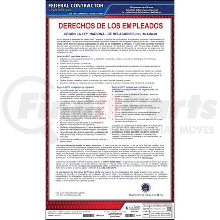 62735 by JJ KELLER - Notification of Employee Rights Federal Contract Posters - Spanish Poster