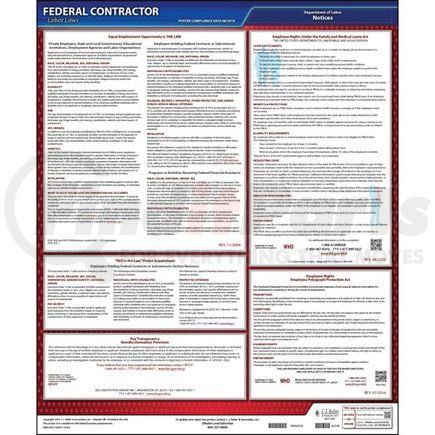 62738 by JJ KELLER - Federal Contractor Applicant Information Poster - English Poster