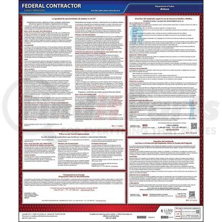 62739 by JJ KELLER - Federal Contractor Applicant Information Poster - Spanish Poster