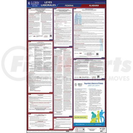 62751 by JJ KELLER - 2022 Alabama & Federal Labor Law Posters - All-In-One State & Federal Poster (Spanish)