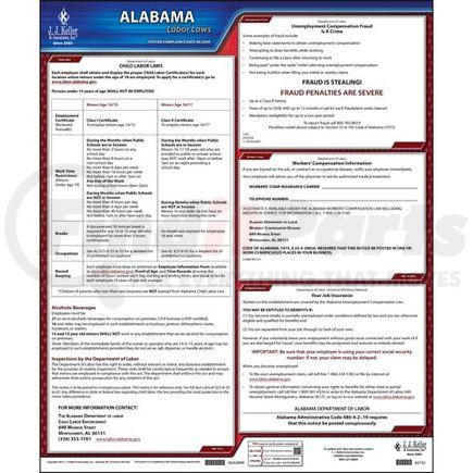 62752 by JJ KELLER - 2022 Alabama & Federal Labor Law Posters - State Only Poster (English)