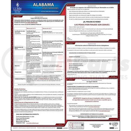 62753 by JJ KELLER - 2022 Alabama & Federal Labor Law Posters - State Only Poster (Spanish)