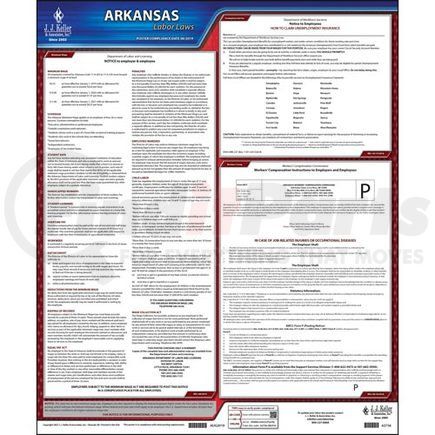 62756 by JJ KELLER - 2022 Arkansas & Federal Labor Law Posters - State Only Poster (English)