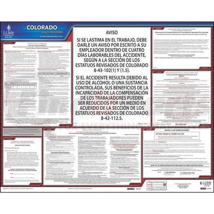 62769 by JJ KELLER - 2021 Colorado & Federal Labor Law Posters - State Only Poster (Spanish)