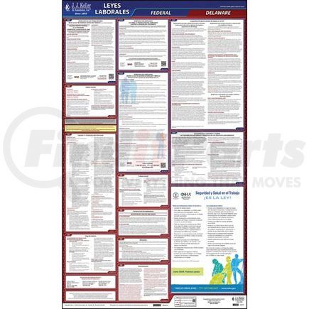 62777 by JJ KELLER - 2021 Delaware & Federal Labor Law Posters - All-In-One State & Federal Poster (Spanish)