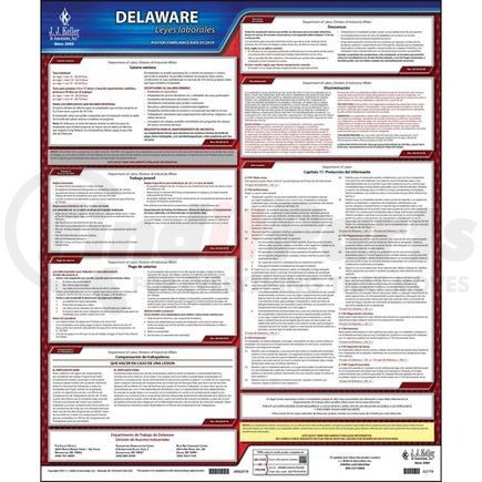 62779 by JJ KELLER - 2021 Delaware & Federal Labor Law Posters - State Only Poster (Spanish)